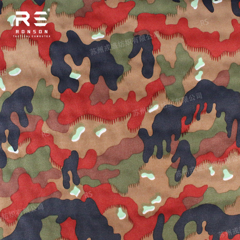 Picture of Taz83 Swiss Bloody Camouflage 500D Nylon X-Pac Composite Diamond Plaid Fabric Waterproof Outdoor Lightweight