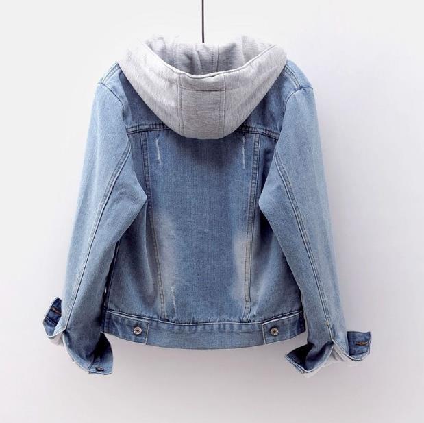 Picture of Denim Velvet Outwear for Women Winter 2025 K-Style Thickeneded Cotton Outwear Short Detachable Hooded Lamb Velvet Cotton Outwear for Women