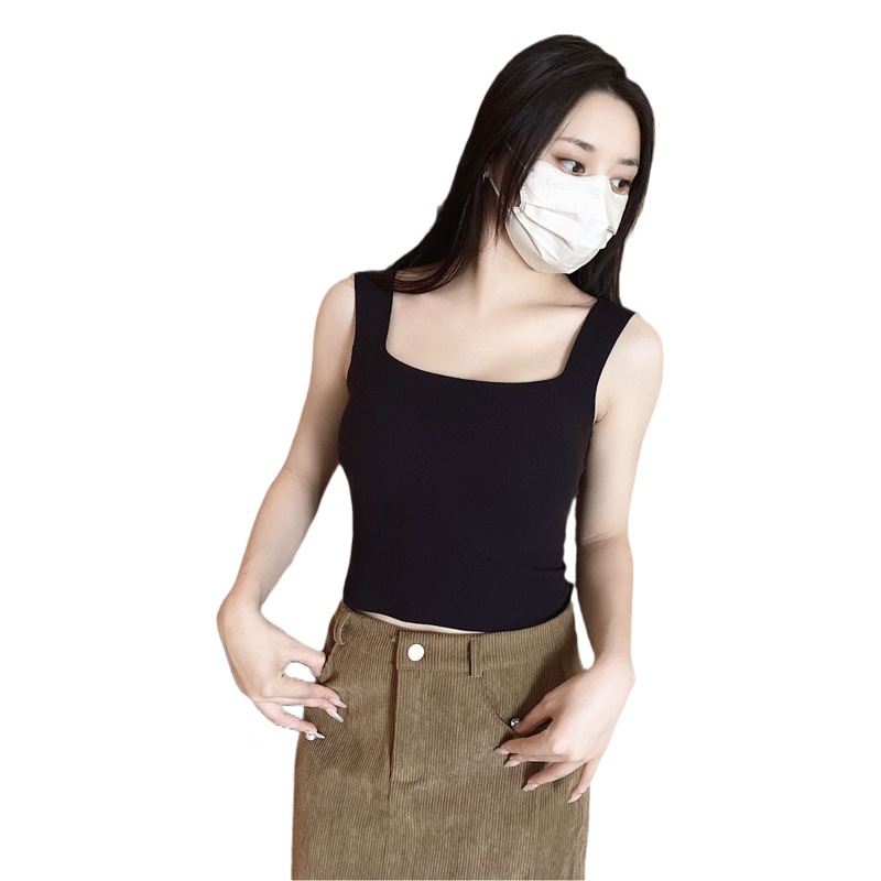 New autumn and winter warm seamless slim-fit vest double-sided brushed outer wear fixed Cup underwear three-layer inner base clothes