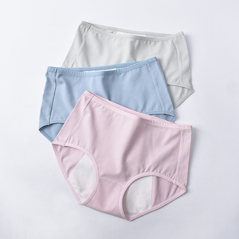 Picture of Women's Mid-waist cotton breathable physiological period underwear cotton bottom crotch anti-side leakage menstrual sanitary pants briefs