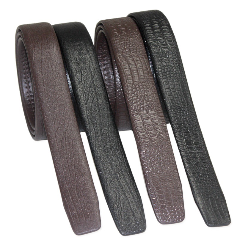 New Durable Headless Belt for Men with Microfiber Leather Imitation First Layer Cowhide Embossed Edge Buckleless Belt Ten Years Continuously