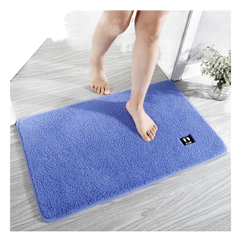 Toilet Floor Mat Door Absorbent Dirty-Resistant Bathroom Anti-Slip Mat Thickened Plush Toilet Door Mat Machine Washable