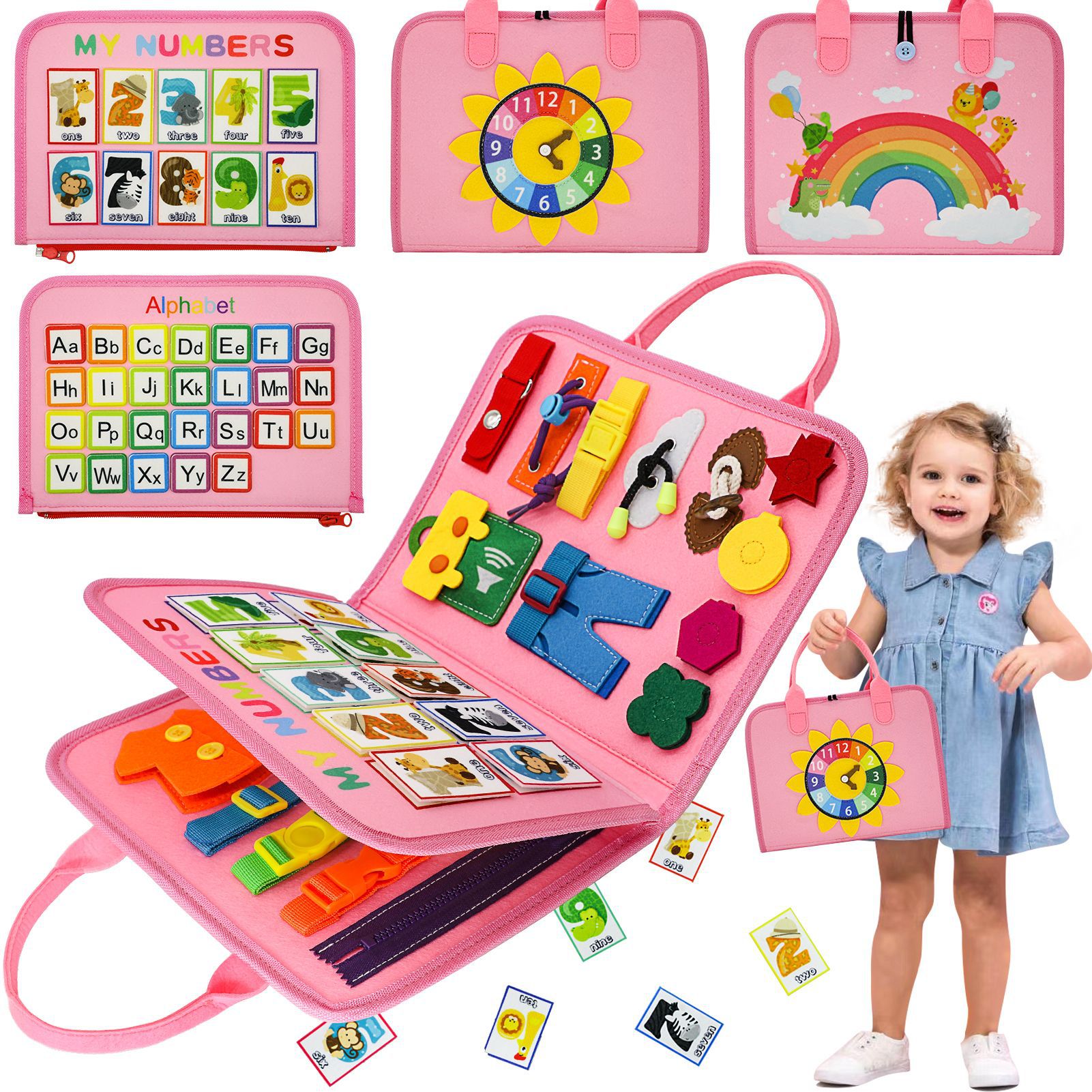 Picture of Cross-border foreign trade felt learning board Montessori early education board busy board children's quiet book cloth book in stock wholesale factory