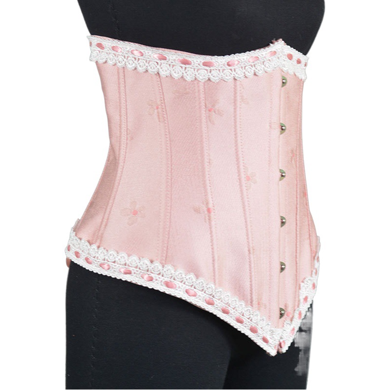 34cm Long 6-Buckle Five-Flower Embossed Jacquard Belly Tape Cute Lolita Multi-Layer Lace Waist Seal Belt