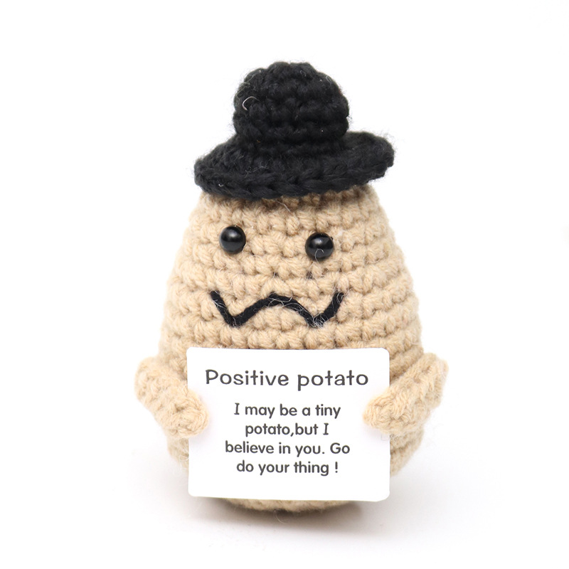 Picture of Cross-Border Hot-Selling Wool Crochet Positive Energy Potato Knitted Wool Cucumber Positive Energy Wool Crocheted Doll Finished Product