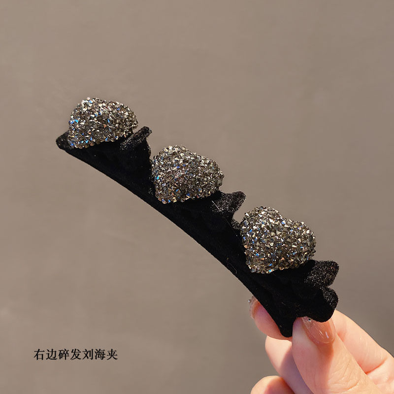 Picture of 4 suit lazy double-layer braided flocking hairpin female hair accessories side clip spring and summer simple bangs clip duckbill clip