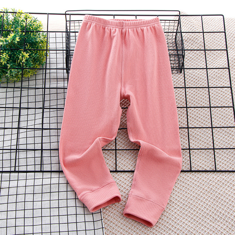 Picture of Children's Home Leggings Double-sided Sanding Soft Pajama Pants Solid Color Autumn and Winter Warm Velvet Pants