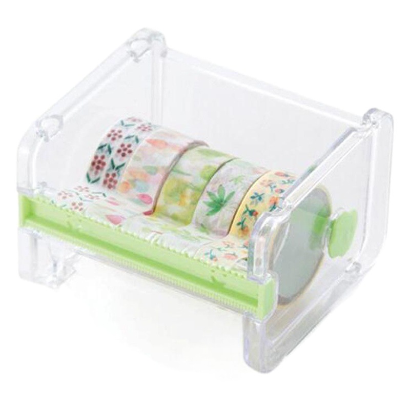 Mini tape cutter creative desktop tape packing storage box double serrated office small tape sorting box