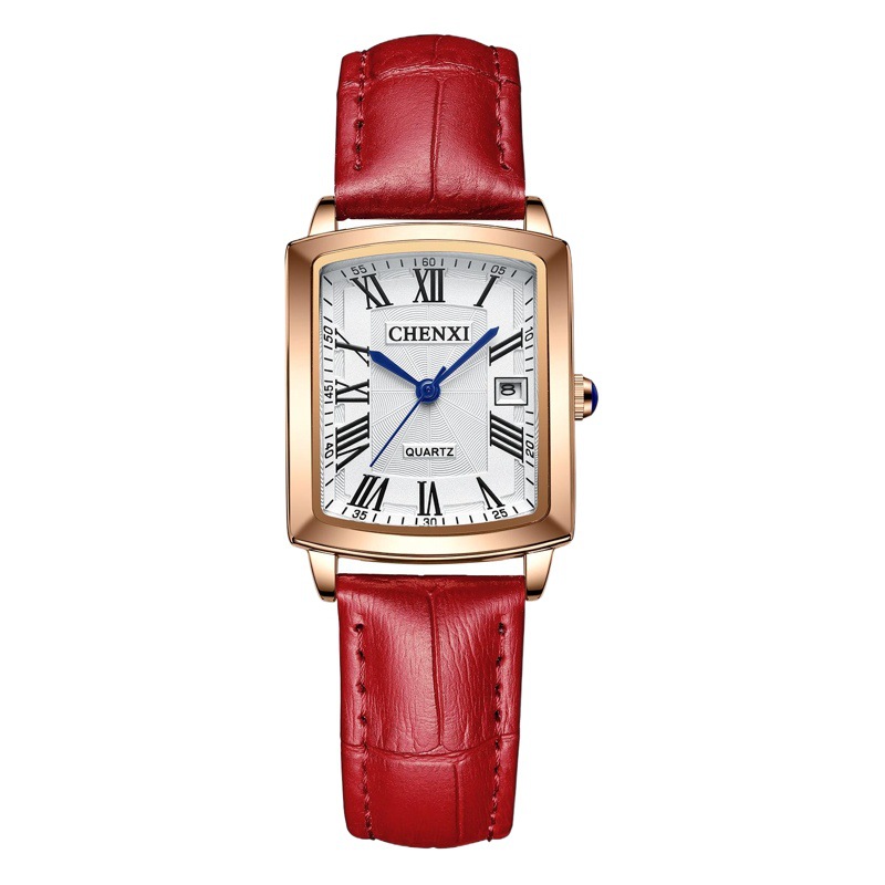 Square Watch Ladies Fashion Leather Waterproof Watch Guangdong Supply Watch Wholesale Tiktok Explosion Quartz Watch