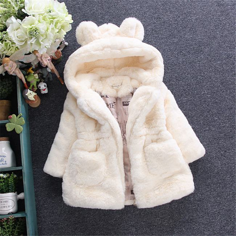 Picture of Foreign Trade Cross-border Girls' Winter cotton and thickening Coat Children's Ear Woolen Sweater Children's Baby Warm Cotton Coat