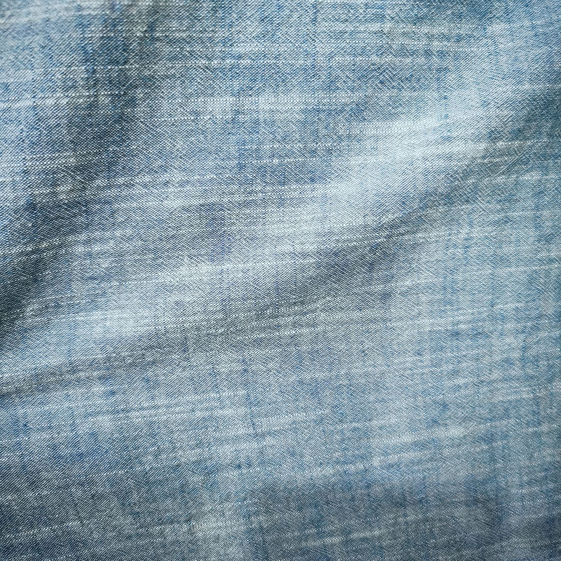 Picture of Cotton and linen fabric 21 pts sand wash slub cotton and linen texture wide fabric water blue crepe bedding fabric fabric wholesale