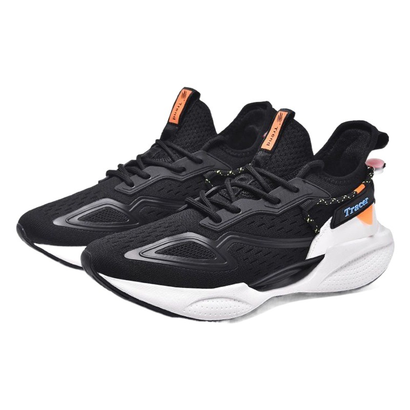 Flying woven running shoes men's 2025 new Korean fashion breathable trendy men's sneaker low lace-up casual shoes men's