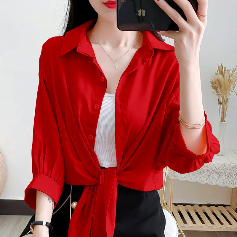 Picture of Chiffon Cardigan Top Coat Thin Summer Sling Skirt Outer Short Small Shawl Sunscreen Women's All-match