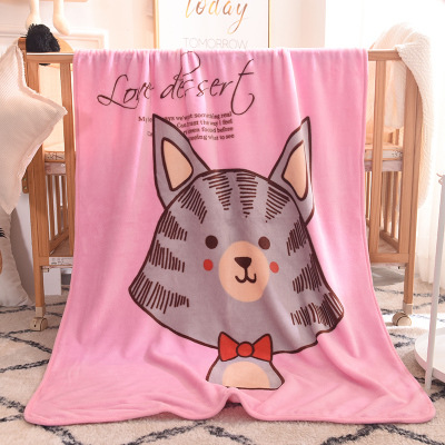 Picture of Children's Blanket Kindergarten Spring and Autumn Baby Coral Fleece Blanket Spring and Summer Single Layer Thin Blanket Office Nap