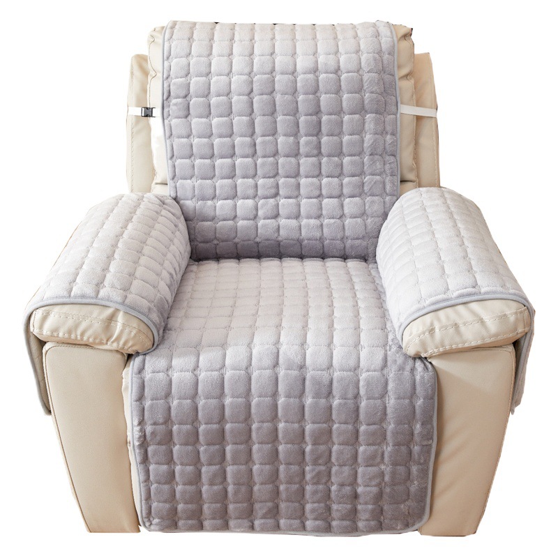Cross-border winter plush cover solid color Square pet sofa cover foreign trade integrated sofa cushion cover factory wholesale