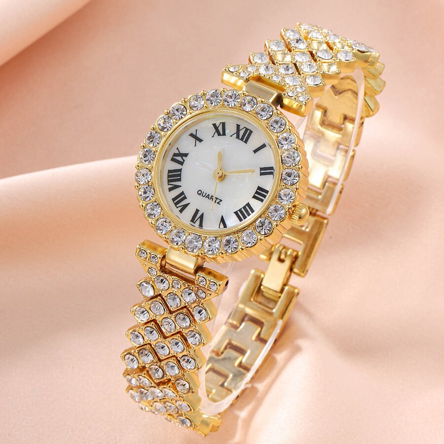 Women's personalized fashion Roman numerals diamond watch love suit (5 pcs/set)