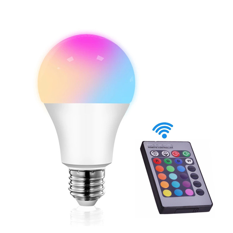 Wholesale LED RGBW bulb 3W5W10W15W color changing colorful bulb E27 plastic aluminum RGB white light flash