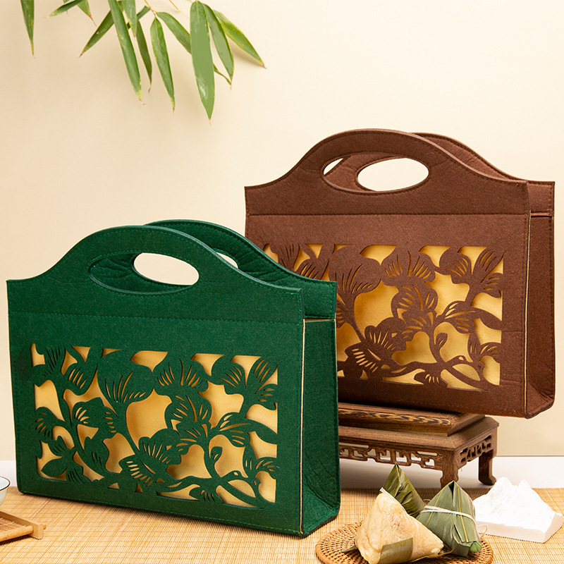 New Felt Bag Bs Creative High-End Cut Out Mid-Autumn Festival Souvenir Bag Corporate Advertising Gift Felt Handbag