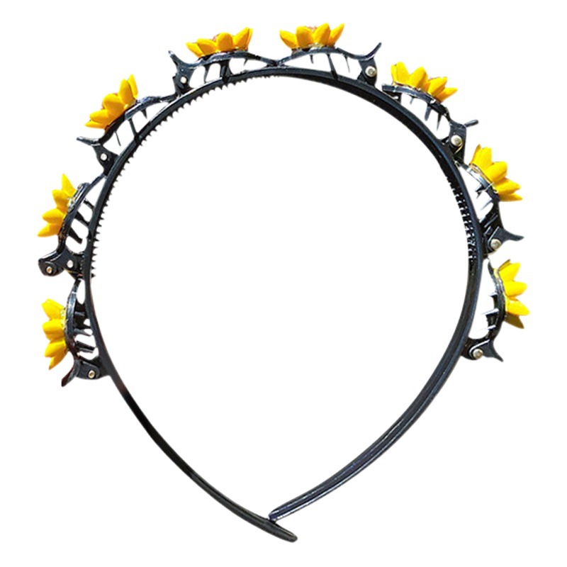 2023 new online red pearl headband hair clip bangs broken hair artifact lazy braided hairpin hair pressing face washing headband