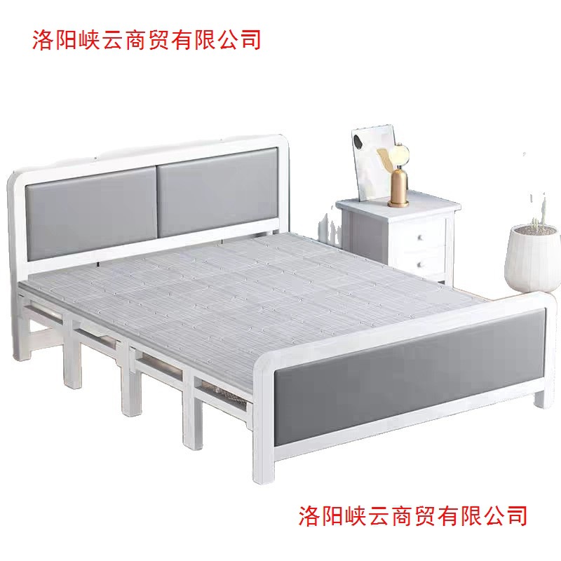 Picture of Home folding bed, double bed, rental house, simple bed, office lunch break bed, dormitory hard board bed, wrought iron bed