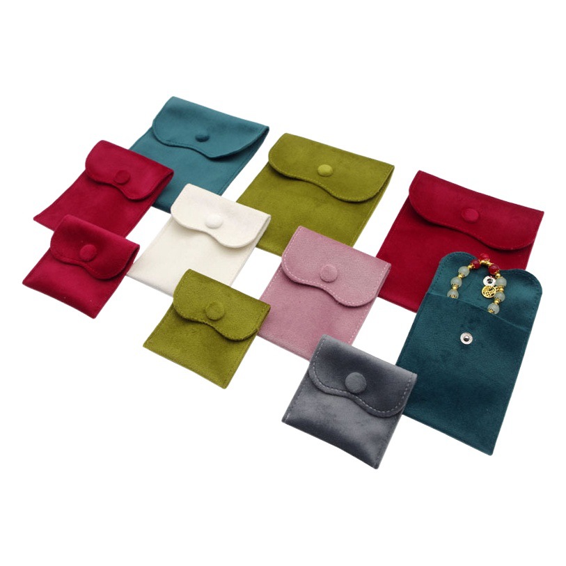 Snap Jewelry Packaging Bag Snap Bag Double-sided Velvet Jewelry Bag Ring Necklace Storage Bag Holder Bag