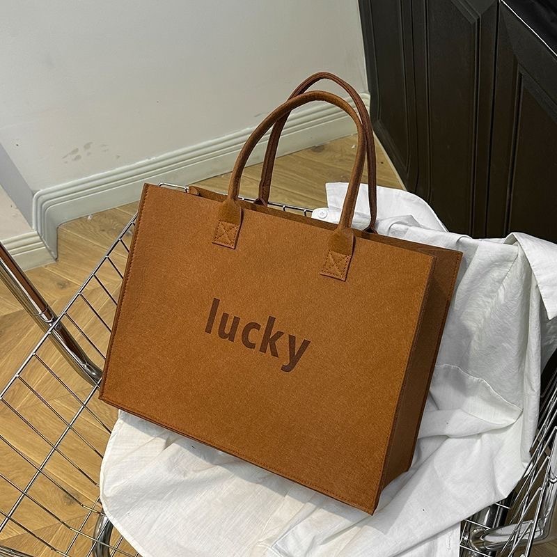 Picture of Felt bag large capacity felt handbag Internet celebrity same style felt tote bag hand gift exclusive logo felt bag