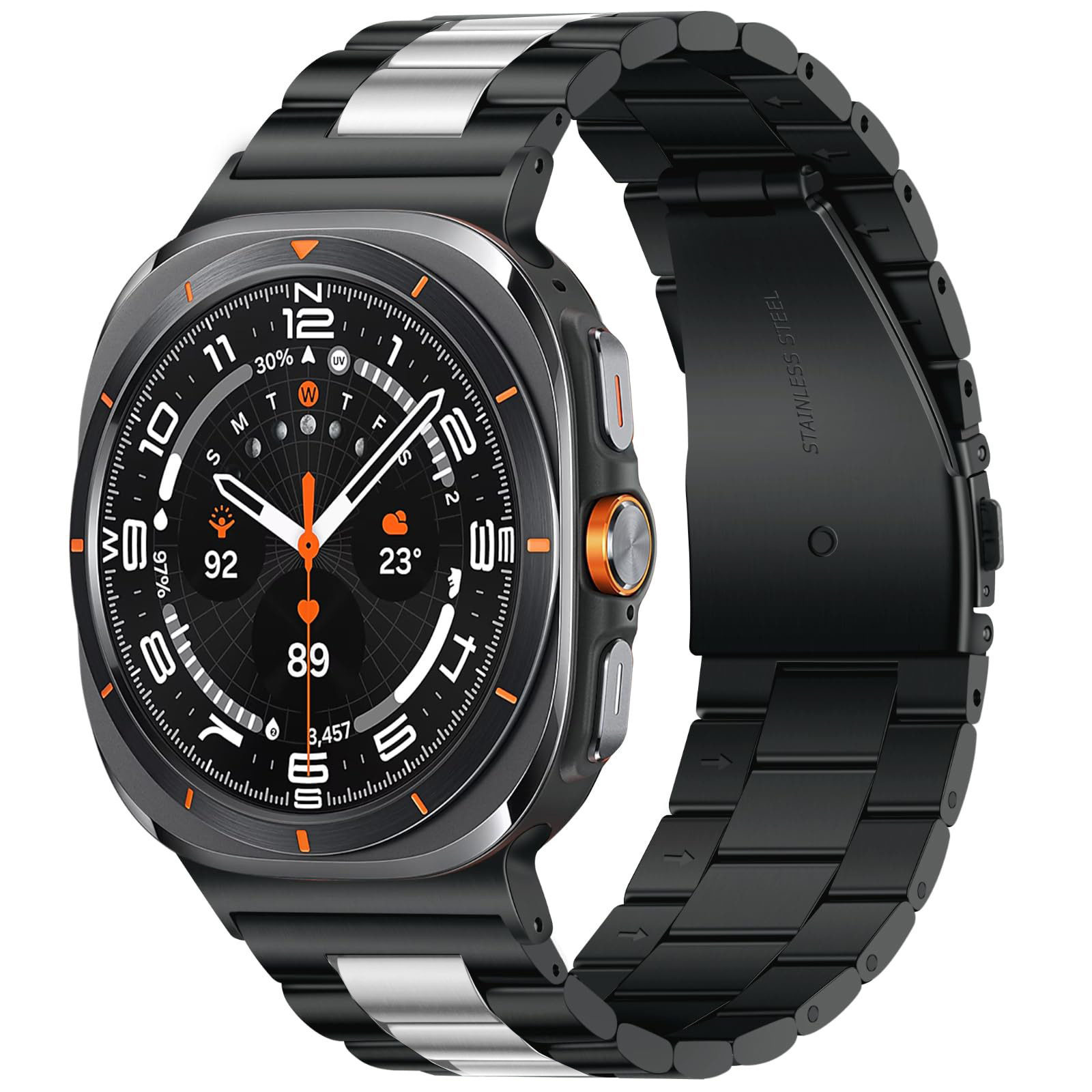 Picture of Suitable for Samsung Galaxy Watch8 Stainless Steel Metal Three-Bead Business Strap Samsung Ultra Strap