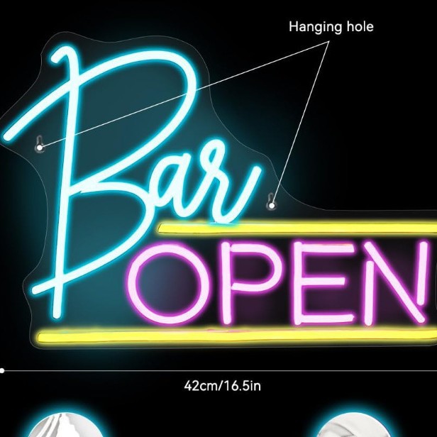 Picture of Amazon Temu Foreign Trade Bar Bar Beer Beer Cocktail Decorative Light Shape Neon Light Customization
