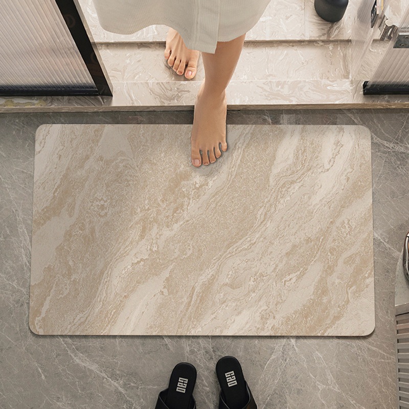 Picture of Simple Diatom Mud Thickened Cushion Absorbent Mat Bathroom Door Mat Quick-drying High-end Bathroom Floor Mat Non-slip
