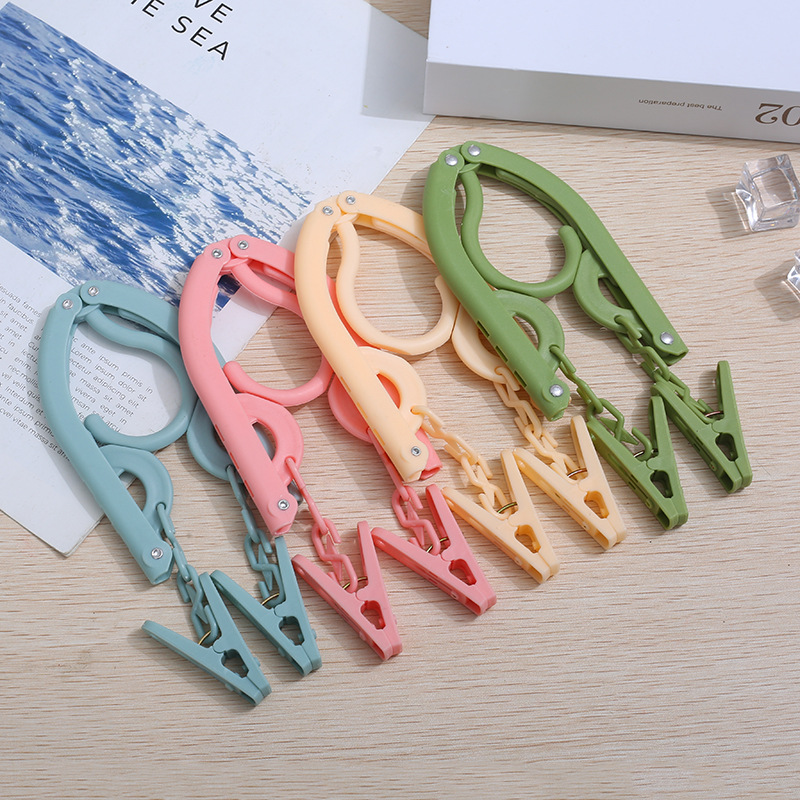 Folding Hanger Multifunctional Drying Hanger Non-slip Outdoor Travel Hanger Travel Portable Magic Hanger Factory Straight Hair