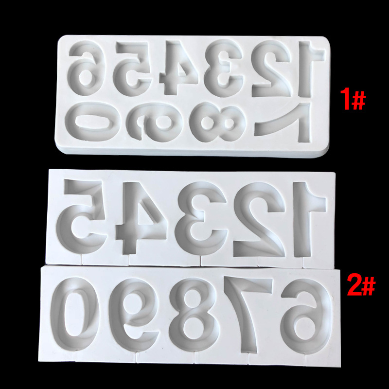 0-9 digital shape DIY baking mold flip sugar chocolate lollipop digital candle cake decoration silicone mold