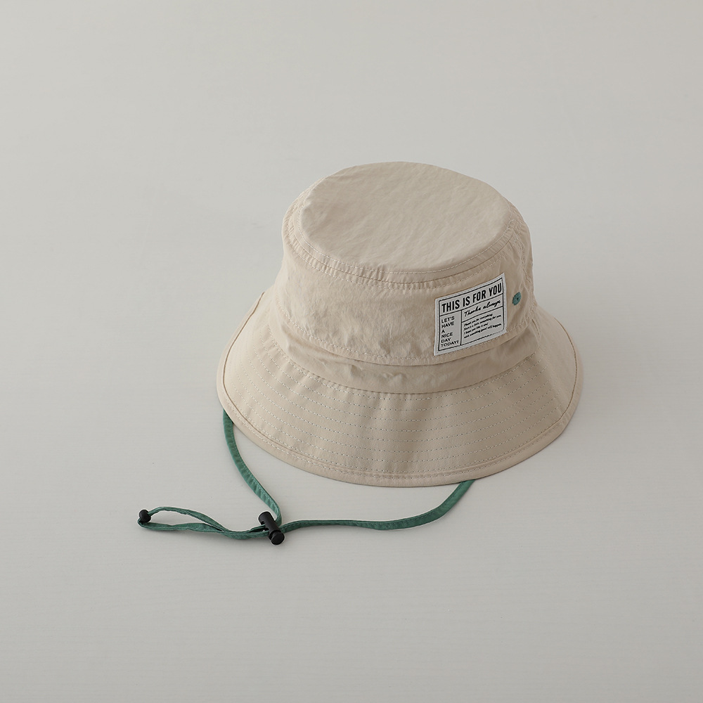 Picture of Letter Square label quick-drying sun hat children's outdoor sun hat UV protection fisherman hat middle and big Children beach hat