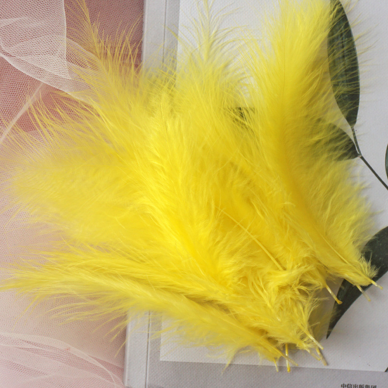 Picture of Feather Decoration Colorful Turkey Hair Pointed Tail Velvet Dream Catcher Material Wave Ball Gift Box Filler Shooting Props