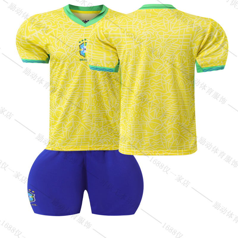 Picture of 2425 New Brazil home Court No. 10 Neymar 20 venius 9 Richard Leeson football uniform suit Jersey