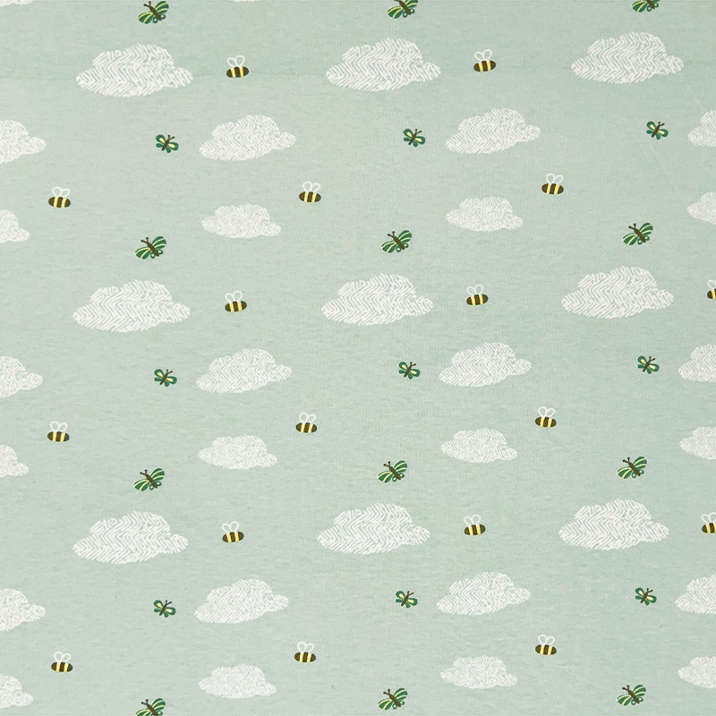 Picture of Kilogram price Class A cotton wool cloth printed double-sided knitted printed cloth baby T-shirt saliva towel clothing fabric