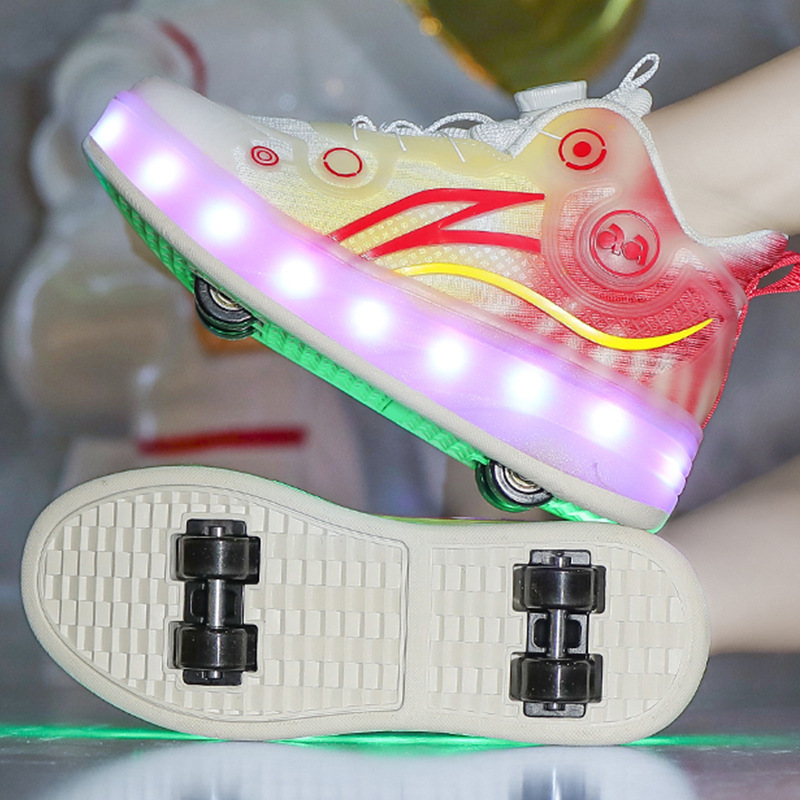 Picture of Roller Skates, Kidsren's New Heelys, Light Shoes, Rechargeable Boys' Roller Skates, Four-wheeled Shoes