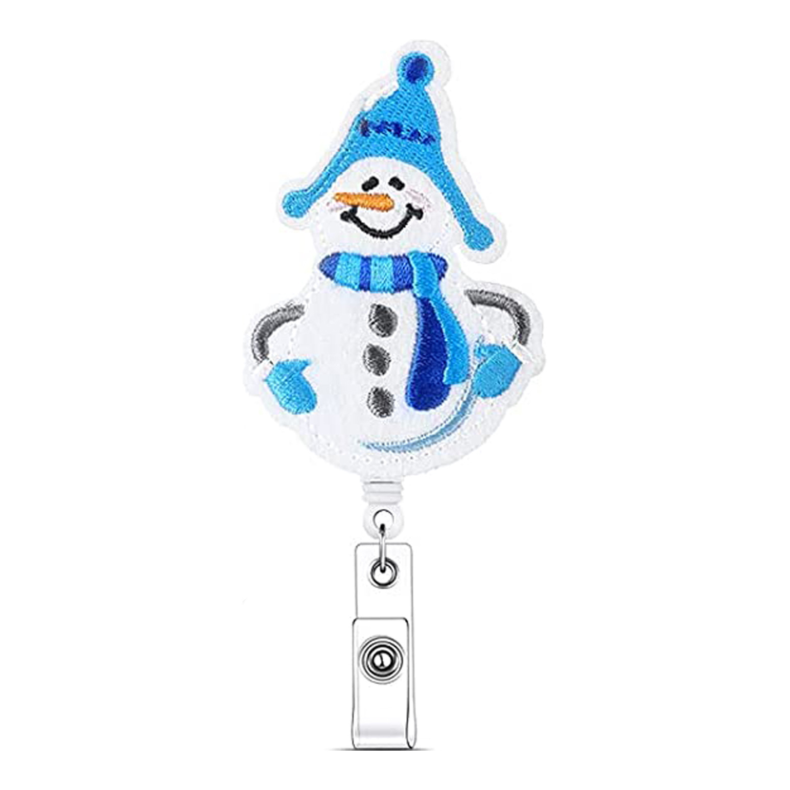 Picture of Handmade embroidery Christmas felt easy pull buckle easy pull snowflake snowman elk retractable rotating easy pull gift
