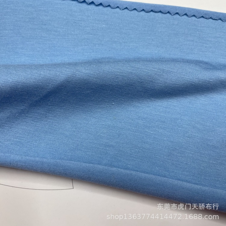 In stock knitted 50-piece lyocell cotton pull frame 145 clocell single-sided Jersey casual T-shirt close-fitting surface