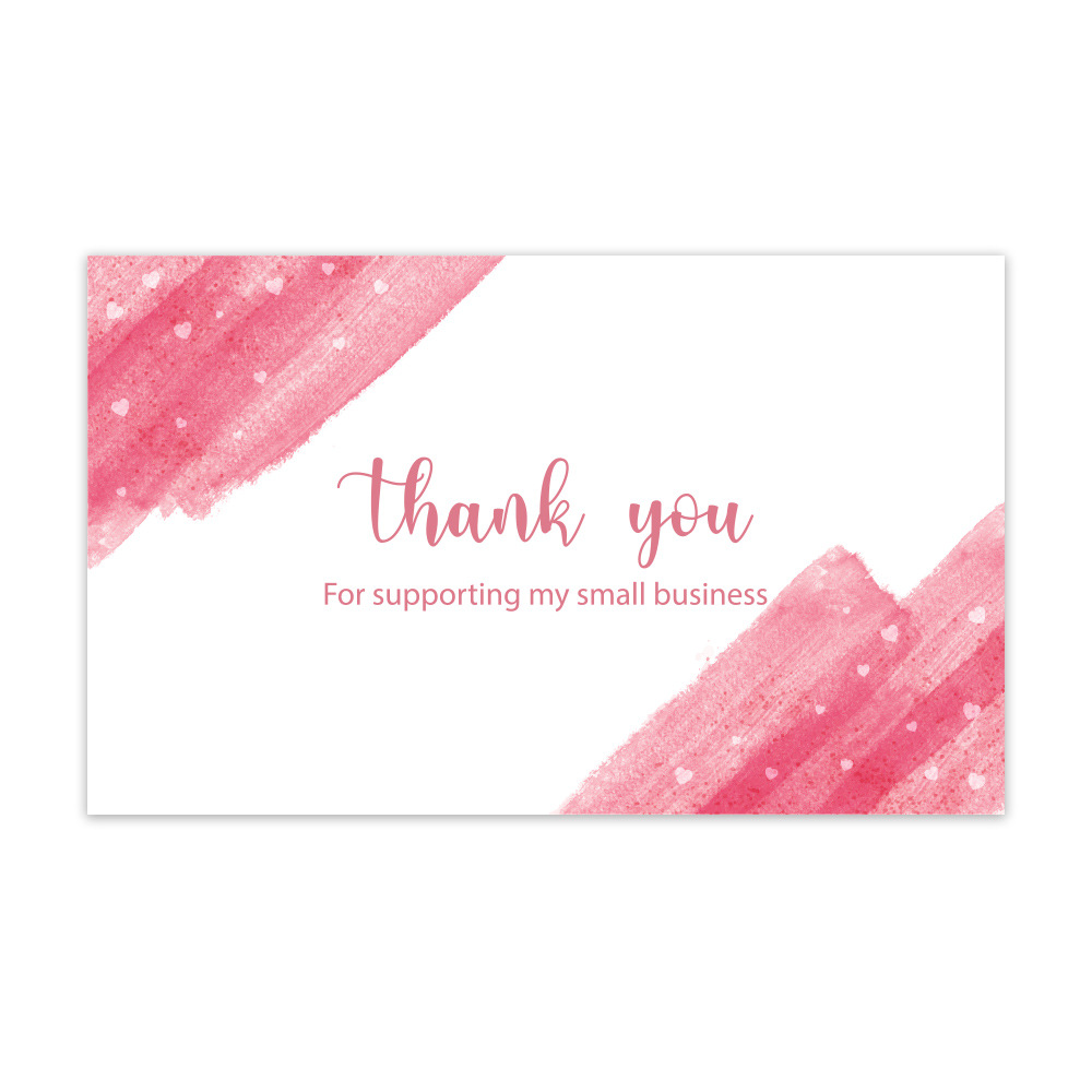 Picture of Amazon cross-border wholesale green leaf thank you card coated paper card thank you gift card pink packaging card