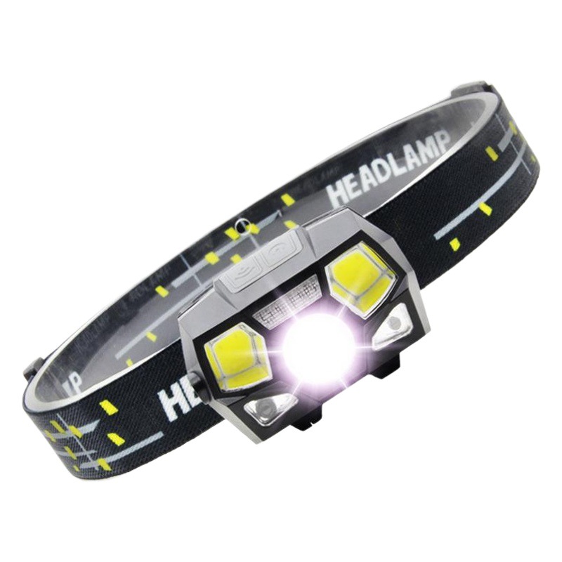 Cross-border headlight miner's lamp USB charging strong light LED waterproof induction COB running headlight USB induction fishing lamp