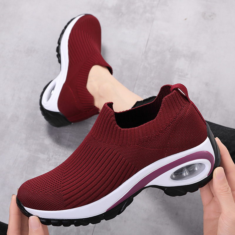 Picture of Autumn Casual Women's Shoes, Foreign Trade Air-Cushion Sneakers, Fly-Knit Breathable Lightweight Slip-On Women's Sneakers