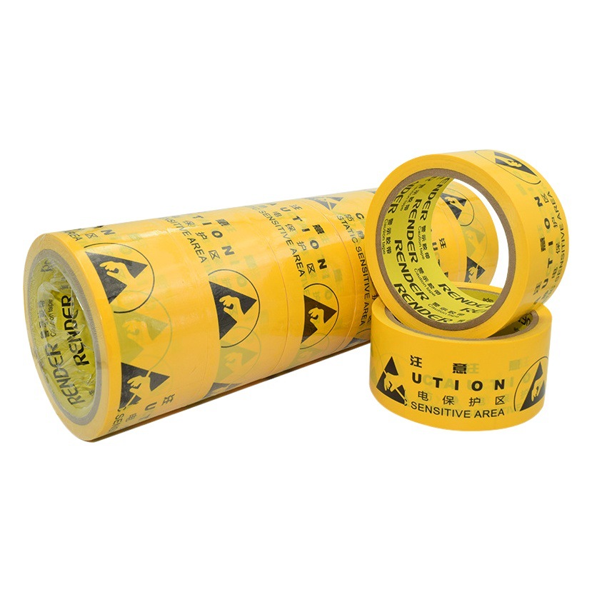 ESD anti-static area logo floor tape high sticky yellow Electrostatic protection printing pvc warning tape wholesale