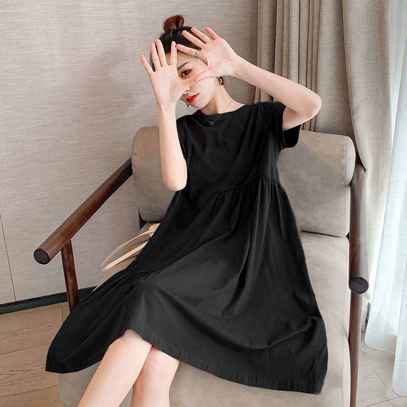 Picture of Maternity Summer New Fashion Short-sleeved T-shirt Skirt Small Top Loose Maternity Dress Summer