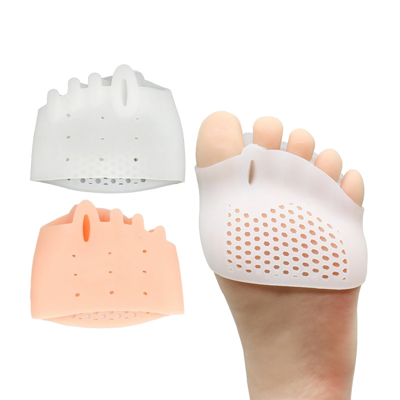 Wholesale five-hole honeycomb forearm pad for hallux valgus non-slip breathable five-finger separation fixed silicone toe cover