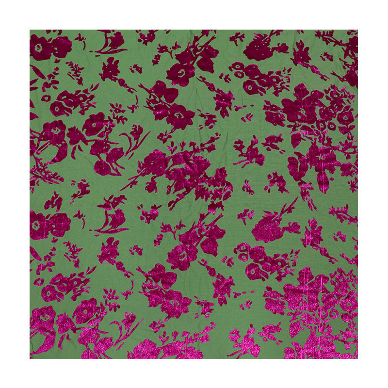 Picture of Factory Wholesale Woven Brocade Viscose Velvet Brocade Polyester Semi-Bright Silk Burnt Flower Velvet Fabric Nightgown Cheongsam Skirt Fabric