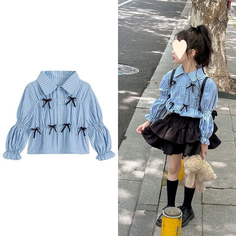Picture of Spring clothing girls' suit 2024 New girls' baby shirt children's spring princess style spring and autumn fashion two-piece skirt