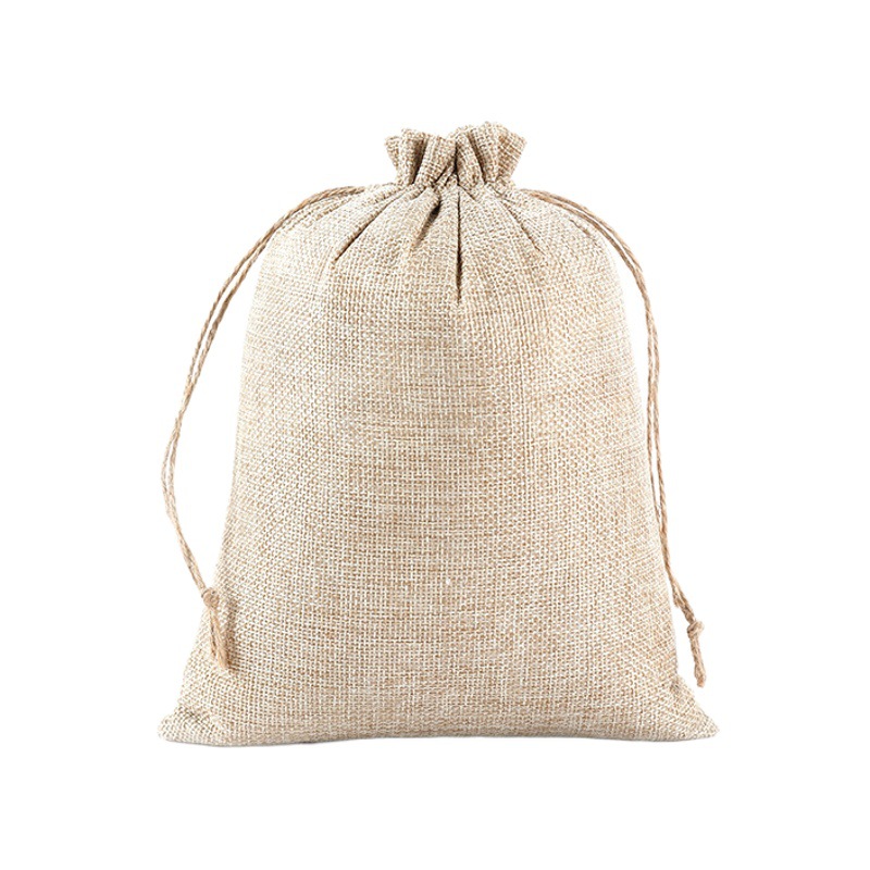 Hemp Rope and Linen Drawstring Pouches for Jewelry and Gift Packaging, Linen Bags for Storage, Vintage Style Handbags