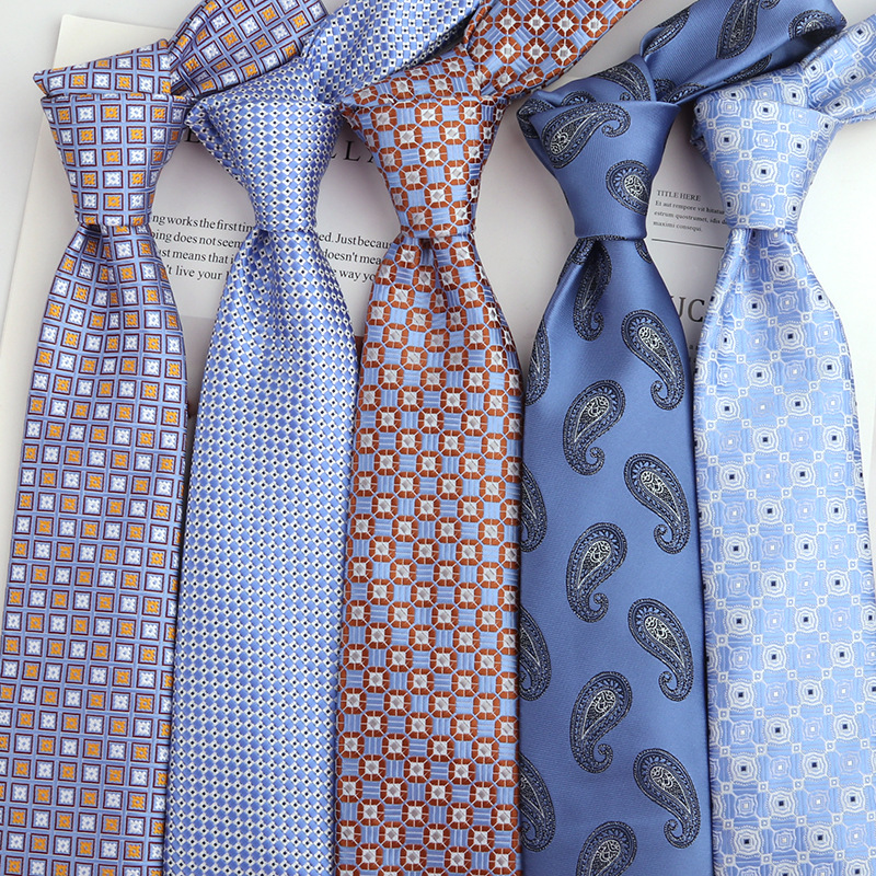 Blue Tie Men's High Sense Retro Style Business Fashion Tie Gentleman All-match Shirt Suit Hand Tie Tie