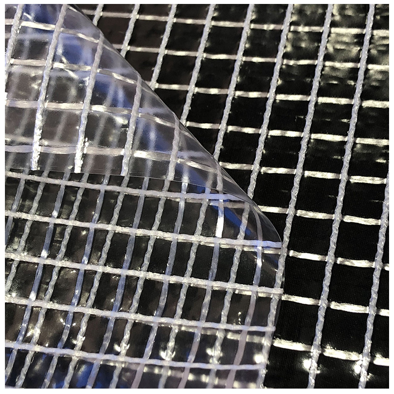 Picture of Car dust curtain waterproof clip grid cloth large square 1000D3*3 transparent clip mesh PVC plastic clip mesh