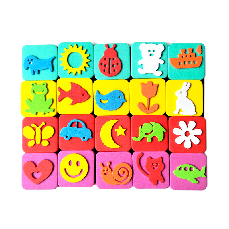 Picture of Children's toy DIY cartoon seal cute EVA square seal graffiti painting toddler creative art 20 pack